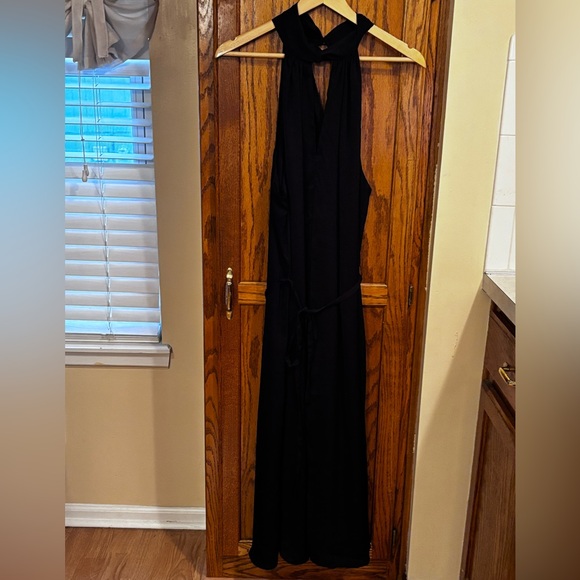 Banana Republic SATIN TWISTED MAXI DRESS Black Size XL - Picture 13 of 17